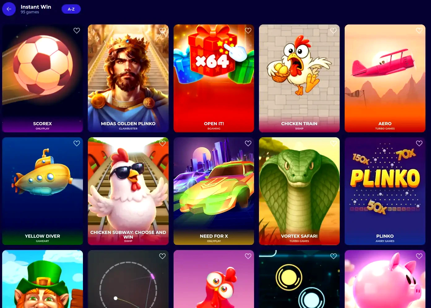 Interfaccia di gioco Neon54 dopo il login